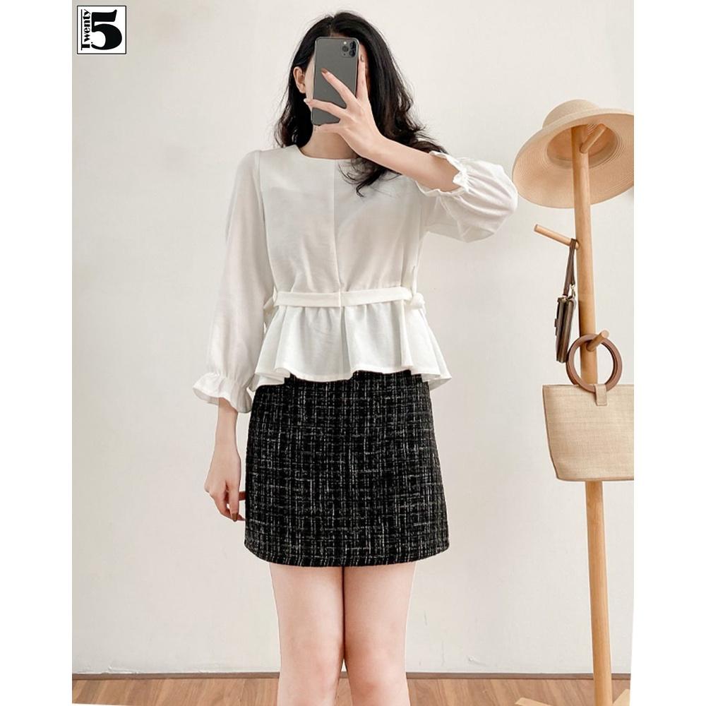 Chân Váy Dạ Tweed Dáng Chữ A Ngắn Kim Tuyến Twentyfive 3887 - S | Twentyfive Fashion | Tiki
