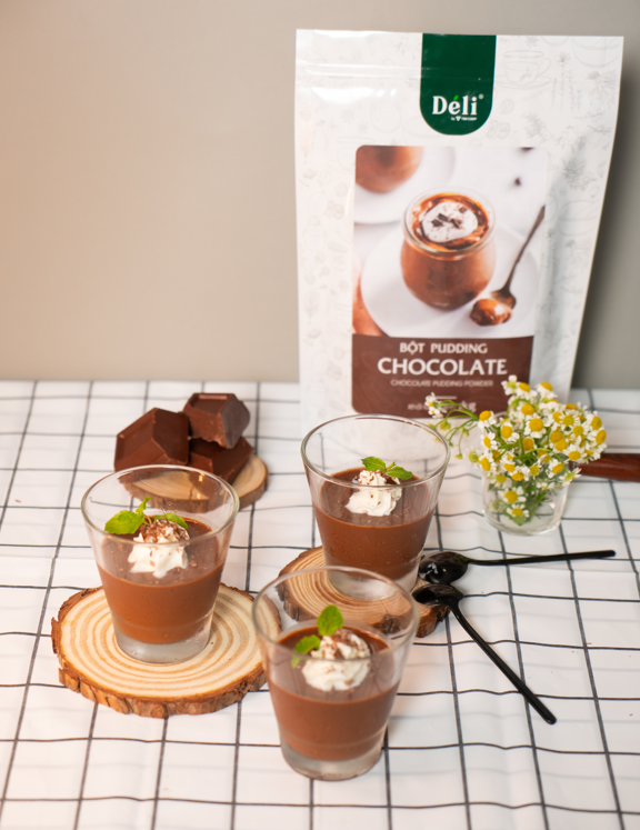 Bột Pudding Chocolate - Túi 1kg - Bột Pha Sẵn Pudding Chocolate Siêu Tiên Lợi