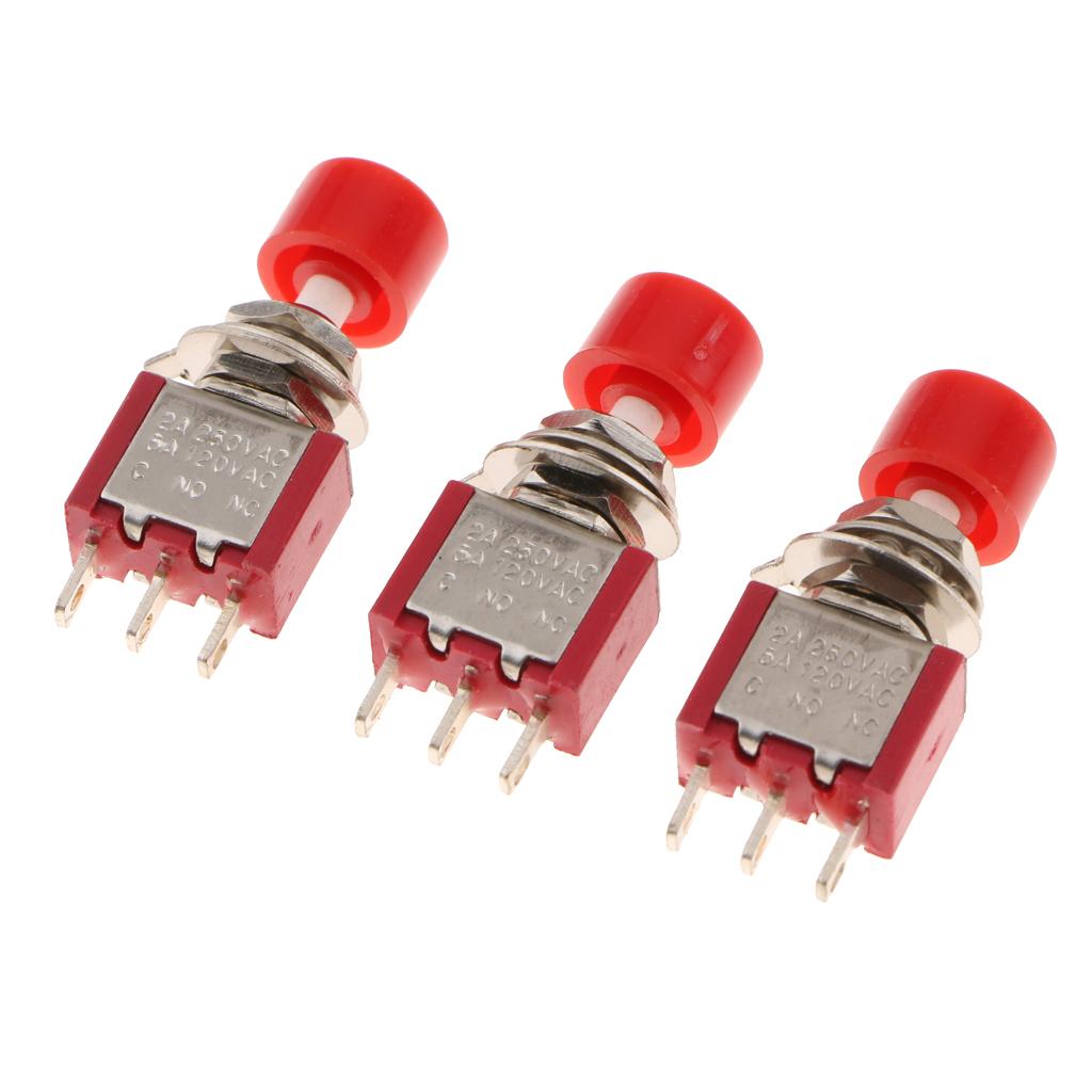3x AC250V 2A C-NO-NC 2 Position 3 Terminals Toggle Switch w Waterproof Boot