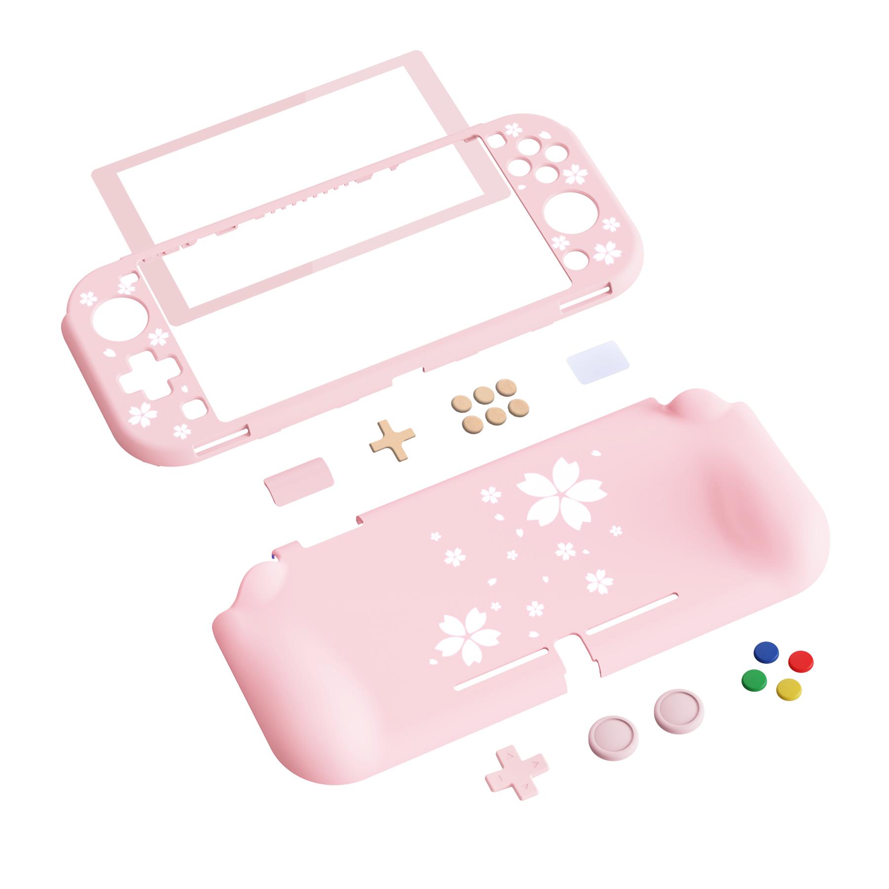 PlayVital ZealProtect Vỏ bảo vệ công thái học cho Nintendo Switch Lite W/Miếng bảo vệ màn hình - Cánh hoa anh đào Màu sắc: Hồng