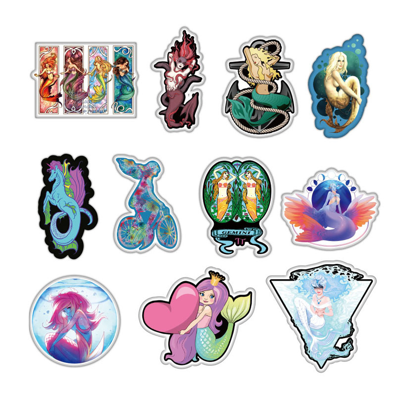 Sticker 50 miếng hình dán Mermaid