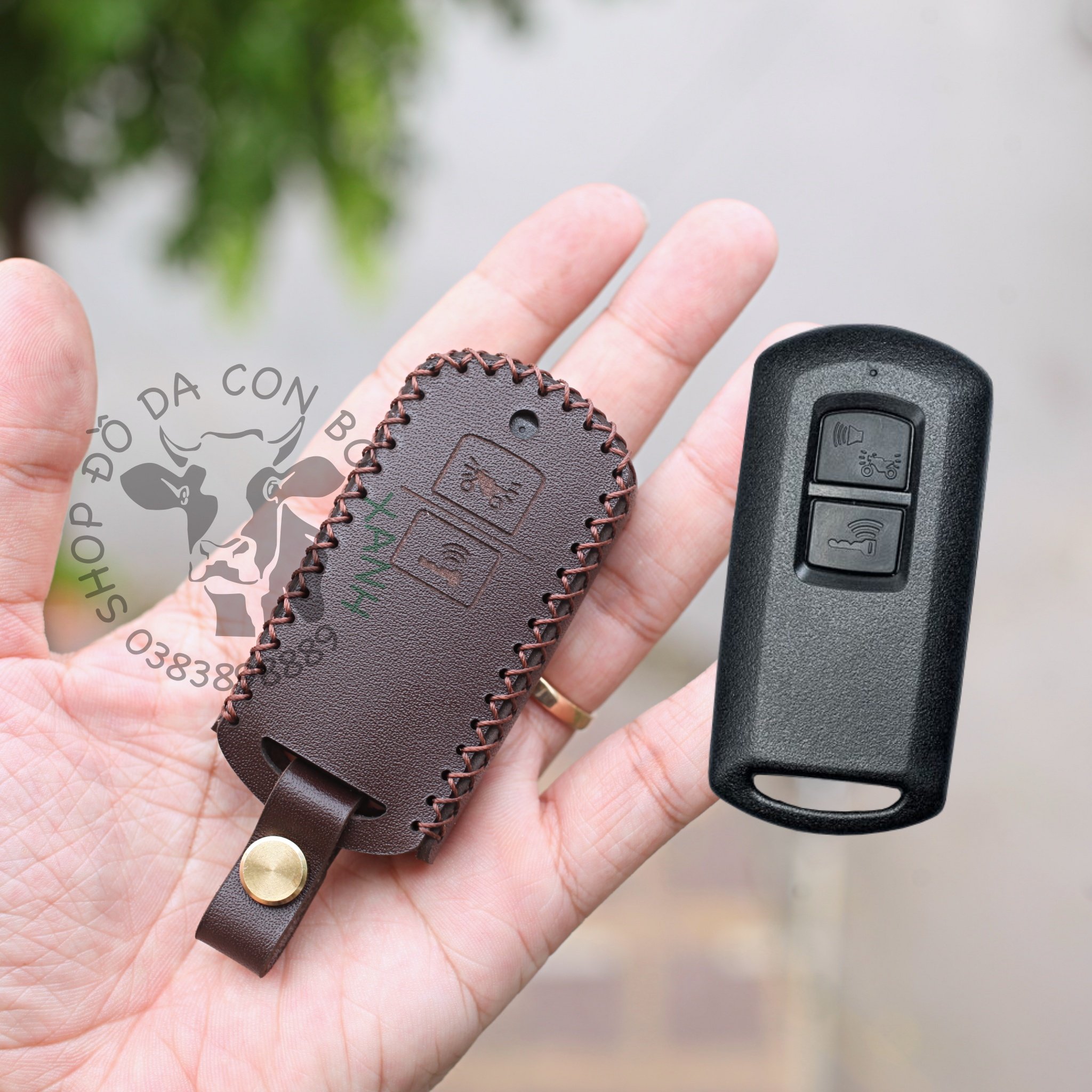 Bao Da Chìa Khóa Honda Lead, Air Blade, Vision, Vario, Click handmade da thật