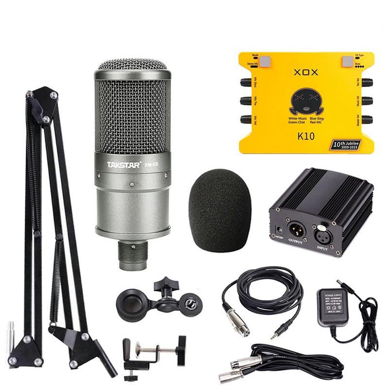 Combo livestream thu âm karaoke cao cấp micro SM8B sound card XOX K10 Jubilee bảo hành 12th