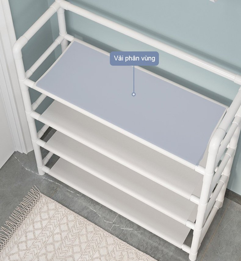 Giá Để Giày Dép Kèm Thanh Treo Đồ Chất Liệu Thép Carbon Kiểu Dáng Hiện Đại, Tiện Ích
