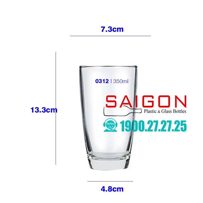 Ly Thủy Tinh Cao Cấp Bầu Cao 350ml , 450ml | Tùy Chọn Dung Tích , Nhập Khẩu Thái Lan
