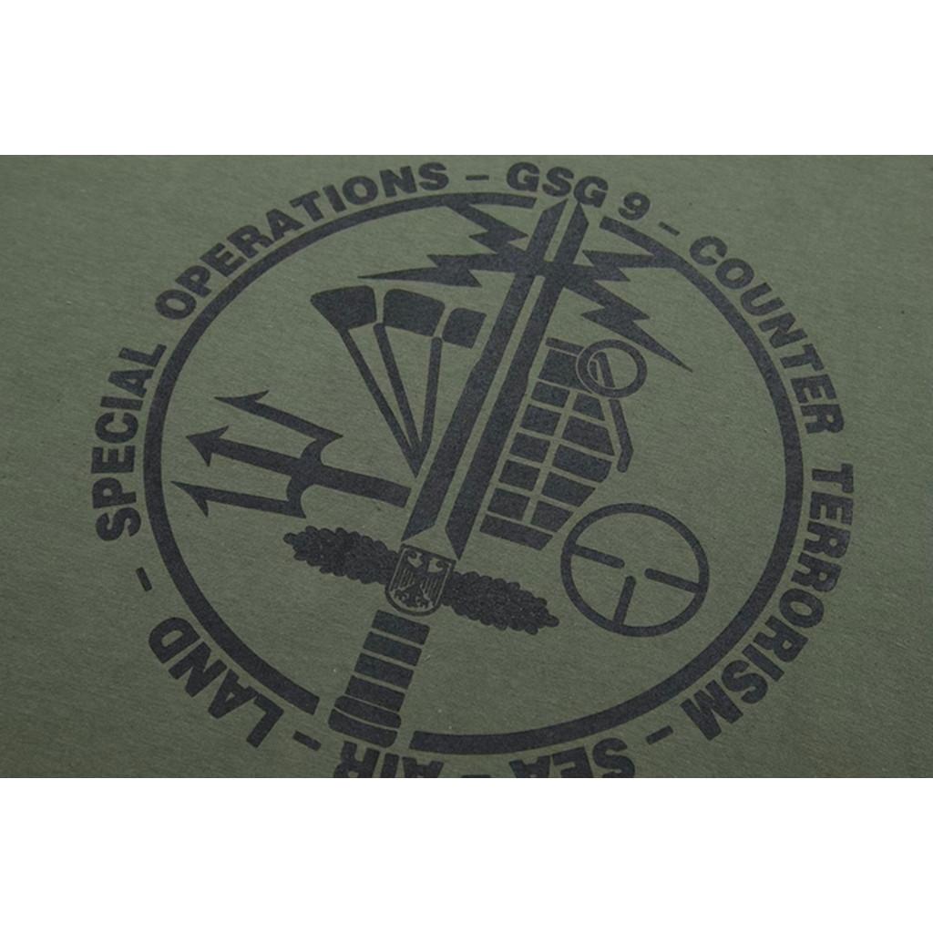 Áo thun đặc nhiệm GSG9_chiến thuật_dã ngoại - xanh lính, xanh lính