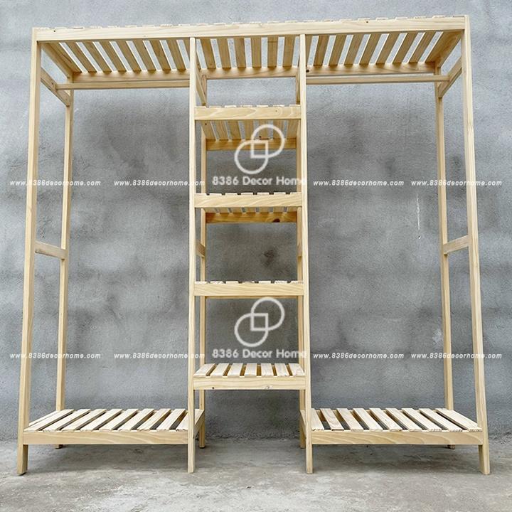 Kệ treo quần áo 3 ngăn Decor homstay, phòng khách sạn, trang trí, cửa hàng shop quần áo