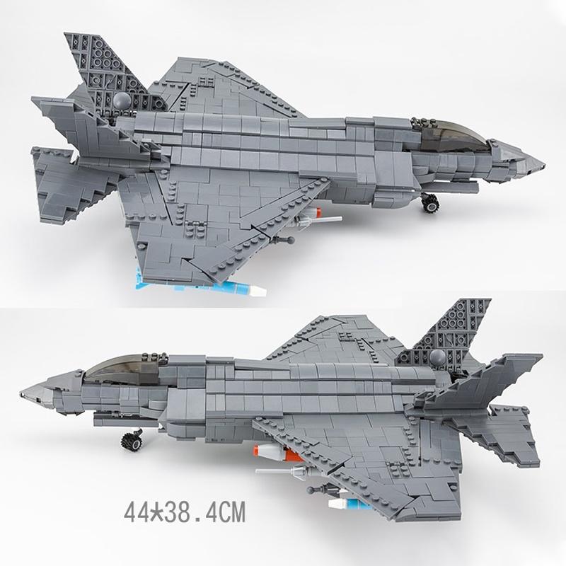 Đồ chơi Lắp Ráp May Bay Tàng hình Hoa Kỳ F-35, Mingdi 9003 Lightning II Lockheed Martin, Xếp hình thông minh
