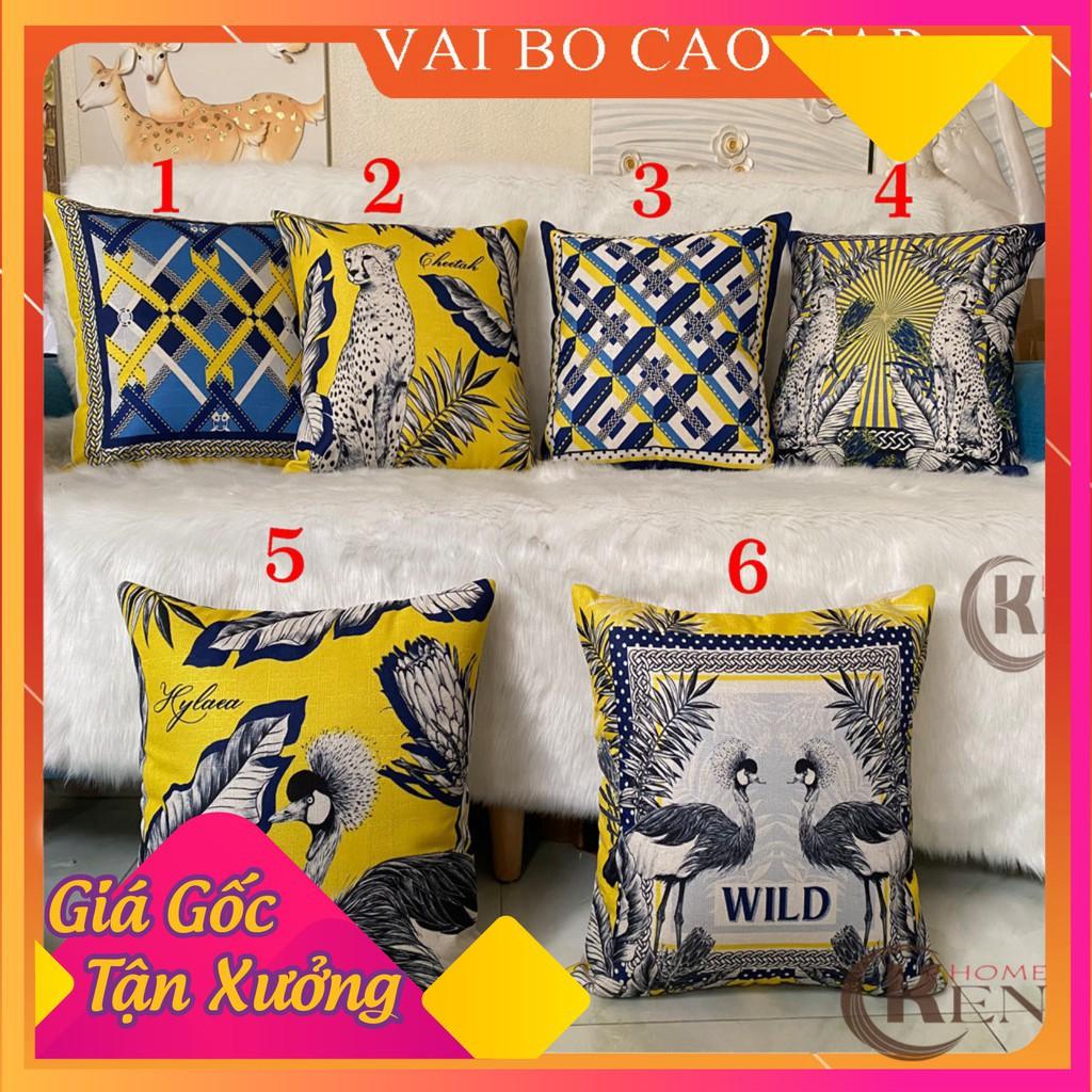 Gối Tựa Lưng | Gối Tựa Sofa, Gối Vuông Trang Trí In Hoạt Tiết Hoa Lá Hiện Đại Kích Thước 45x45cm
