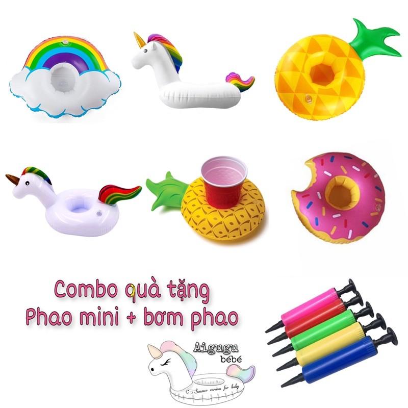 Phao Bơi Mini Đựng Cốc/Ly/Lon Nước Kèm Bơm Phao