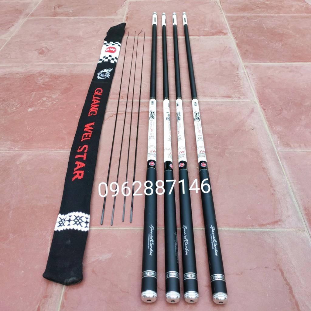 Cần câu tay gw 5h 6h catbon xoắn tặng đọt phụ