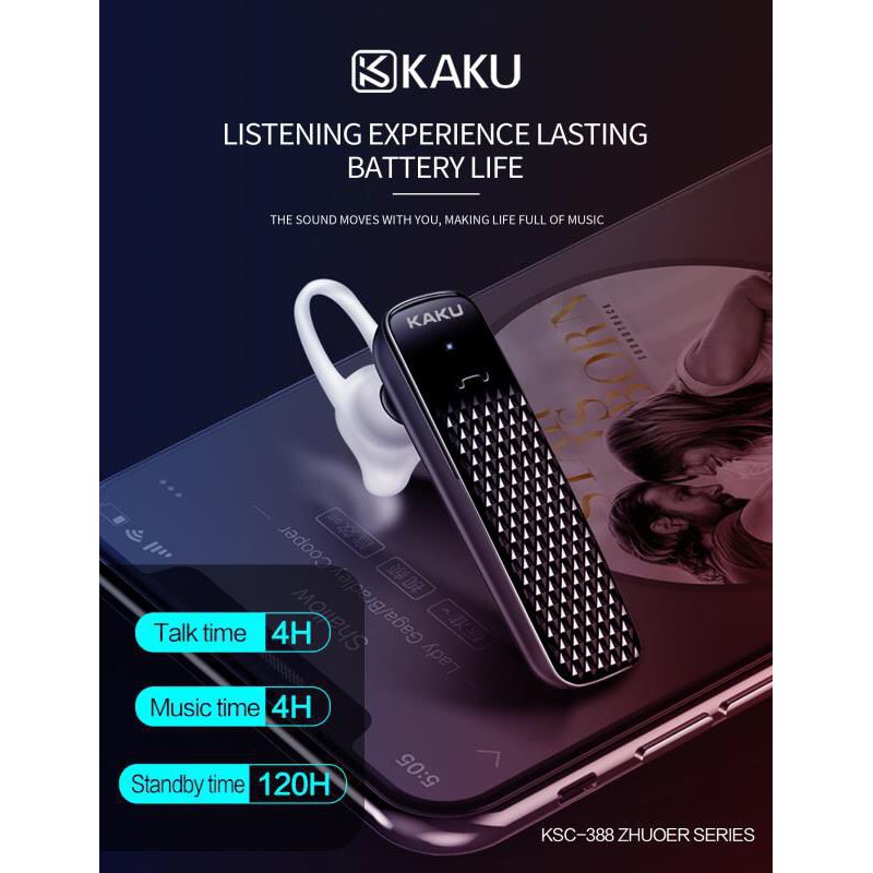 TAI NGHE BLUETOOTH NHÉT TAI 1 BÊN KAKU KSC-388