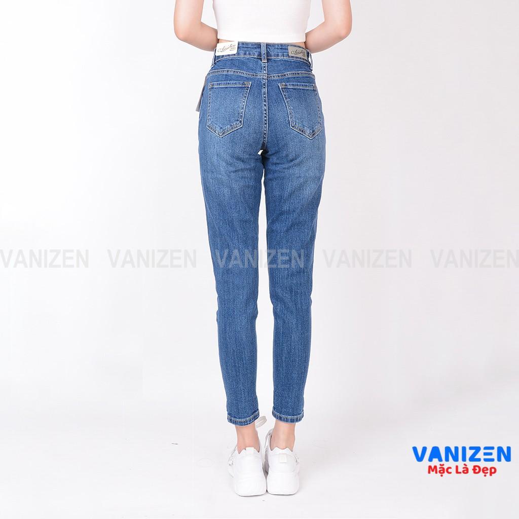 Quần jean nữ ống rộng baggy đẹp lưng cao cạp bán chun trơn hàng cao cấp mã 420 VANIZEN