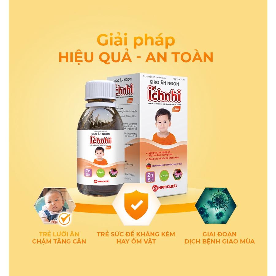 Siro ăn ngon Ích Nhi Plus cho bé lọ 100ml giúp tăng sức đề kháng,tăng chuyển hóa hấp thu dưỡng chất