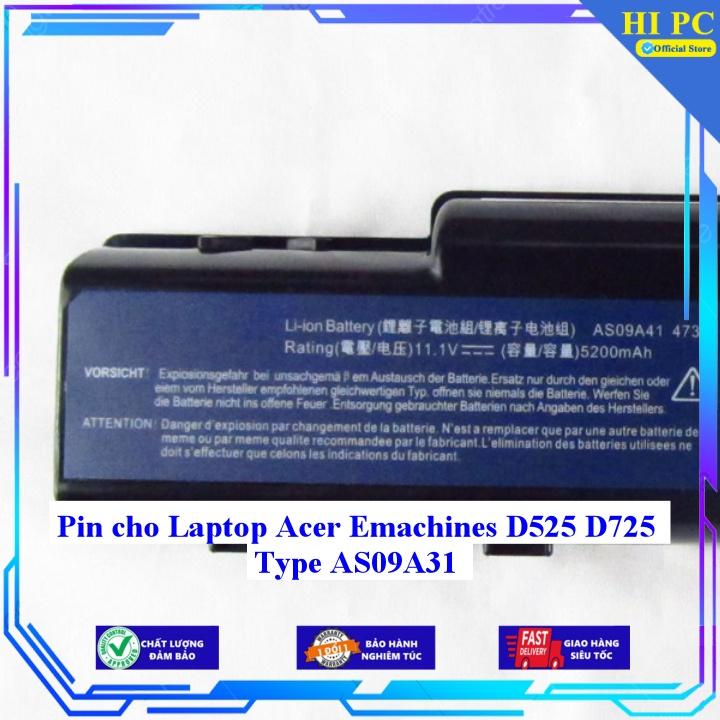 Pin cho Laptop Acer Emachines D525 D725 Type AS09A31 - Hàng Nhập Khẩu