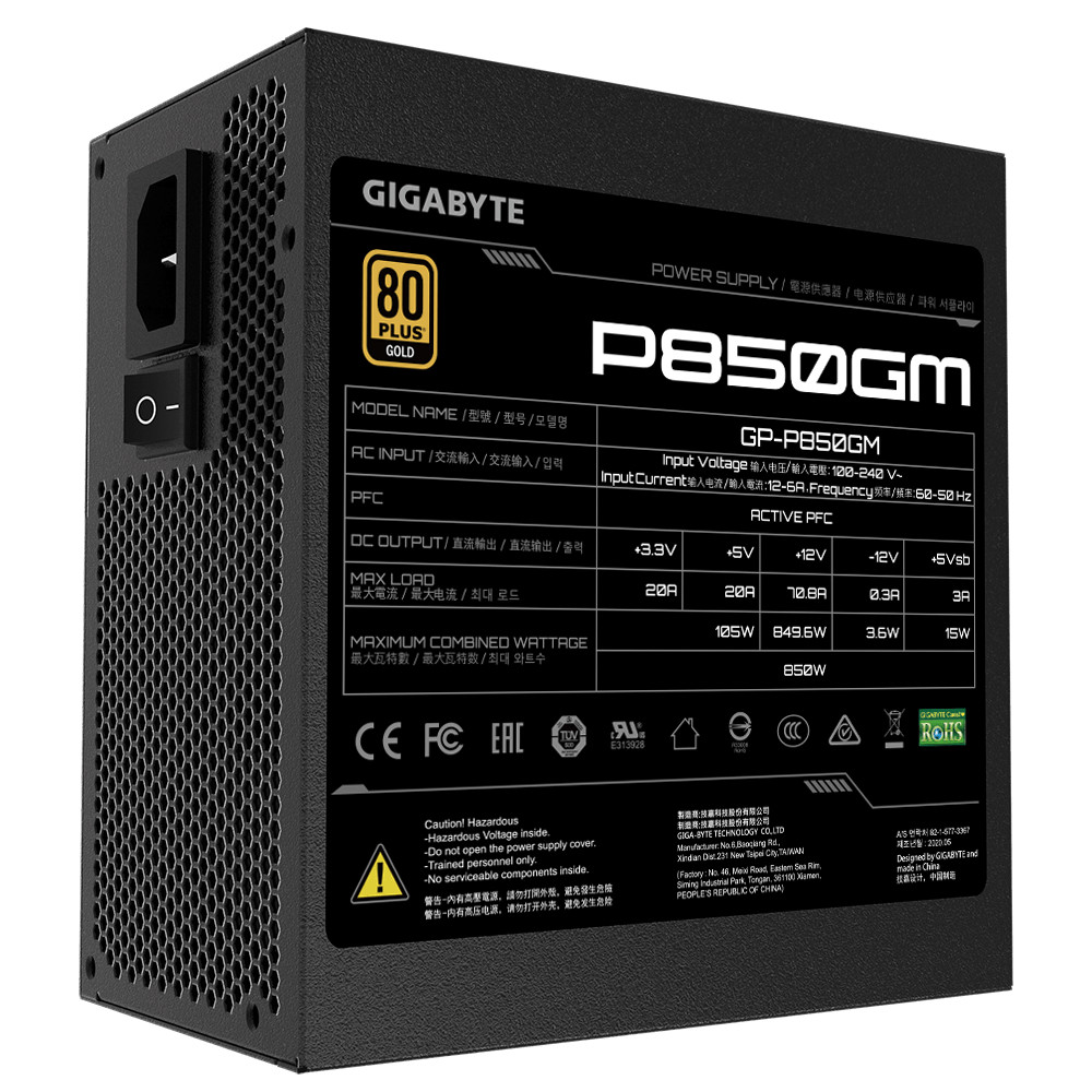 Nguồn máy tính GIGABYTE GP-P850GM 850W 80 PLUS  - Hàng Chính Hãng