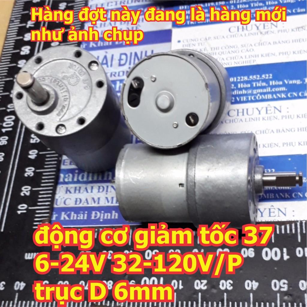 động cơ giảm tốc 37 6-24V 32-120V/P, trục D 6mm kde2510