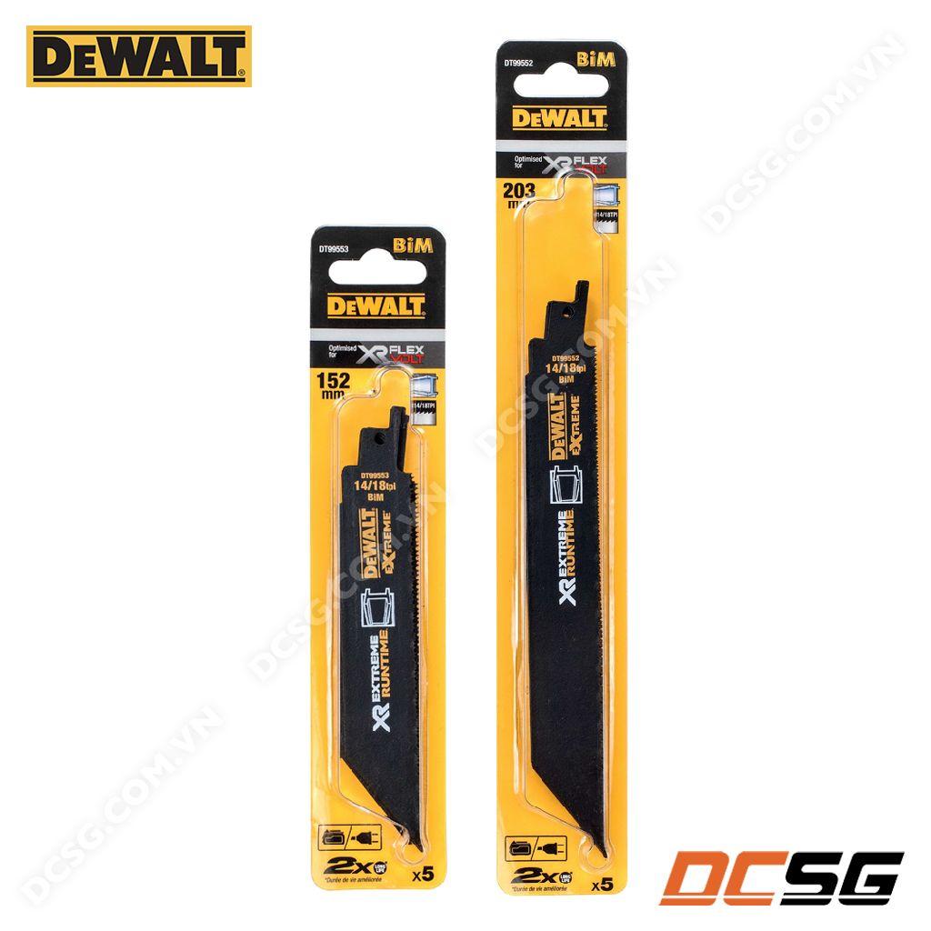 Bộ 05 lưỡi cưa kiếm cắt kim loại 14/18TPI DEWALT EXTREME | DCSG