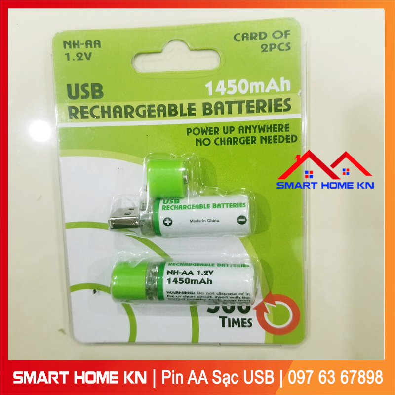 Pin tiểu AA sạc cổng USB 1.2V 1450mAh