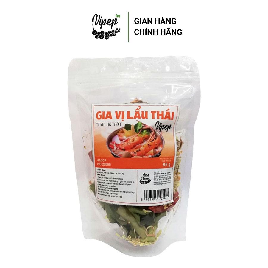 Combo 5 gói gia vị lẩu thái Vipep 85g chua cay, có sẵn rau củ, tiện lợi nấu dùng ngay