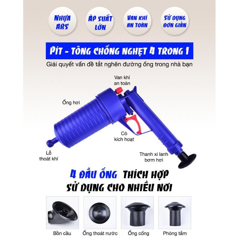 Dụng cụ thông cống nghẹt 1 Pit tông 4 trong 1