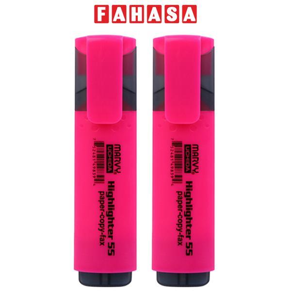 Vỉ 2 Bút Dạ Quang - Marvy HL55 - Fluorescent Pink