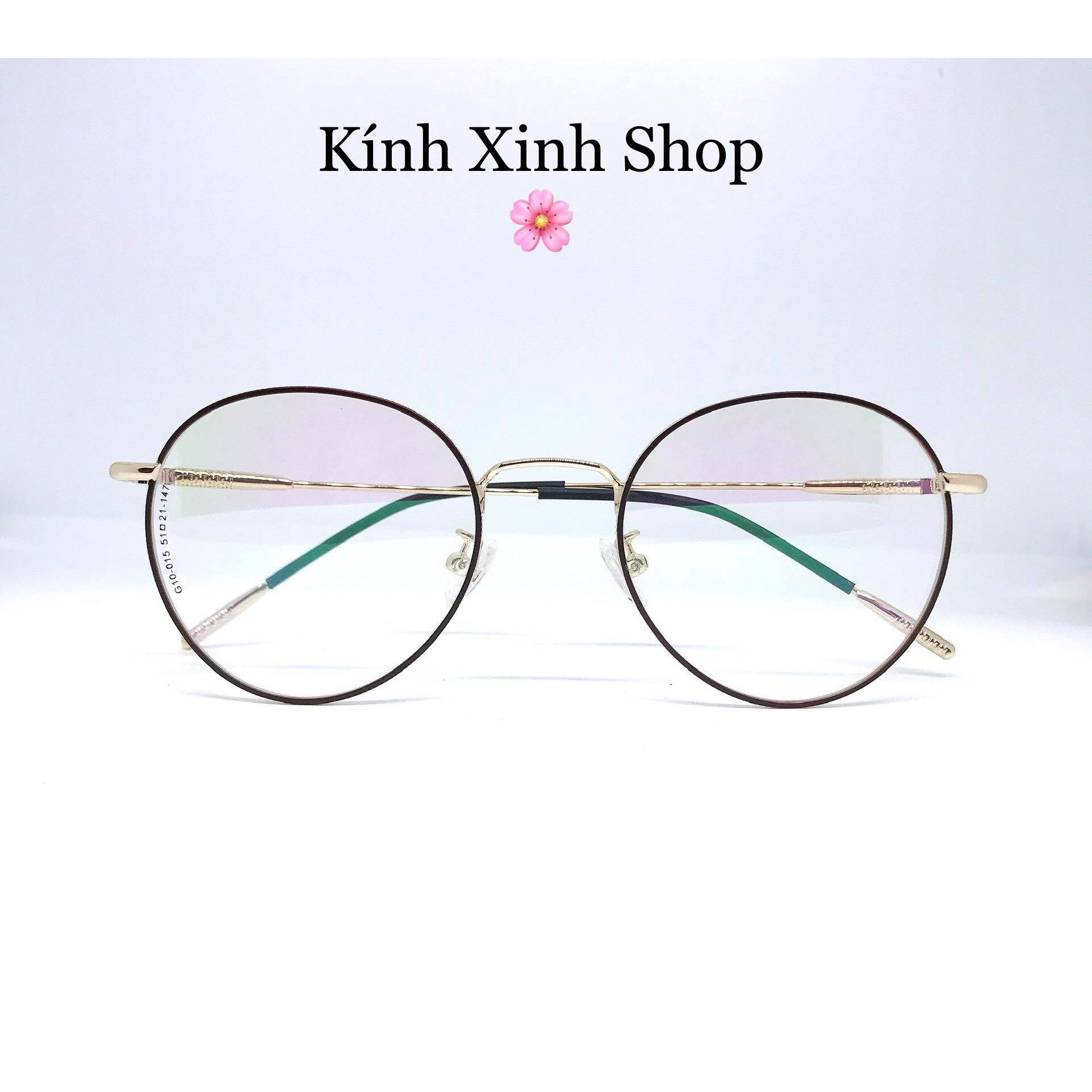 Kính gọng vintage Kim loại Mắt tròn cao cấp