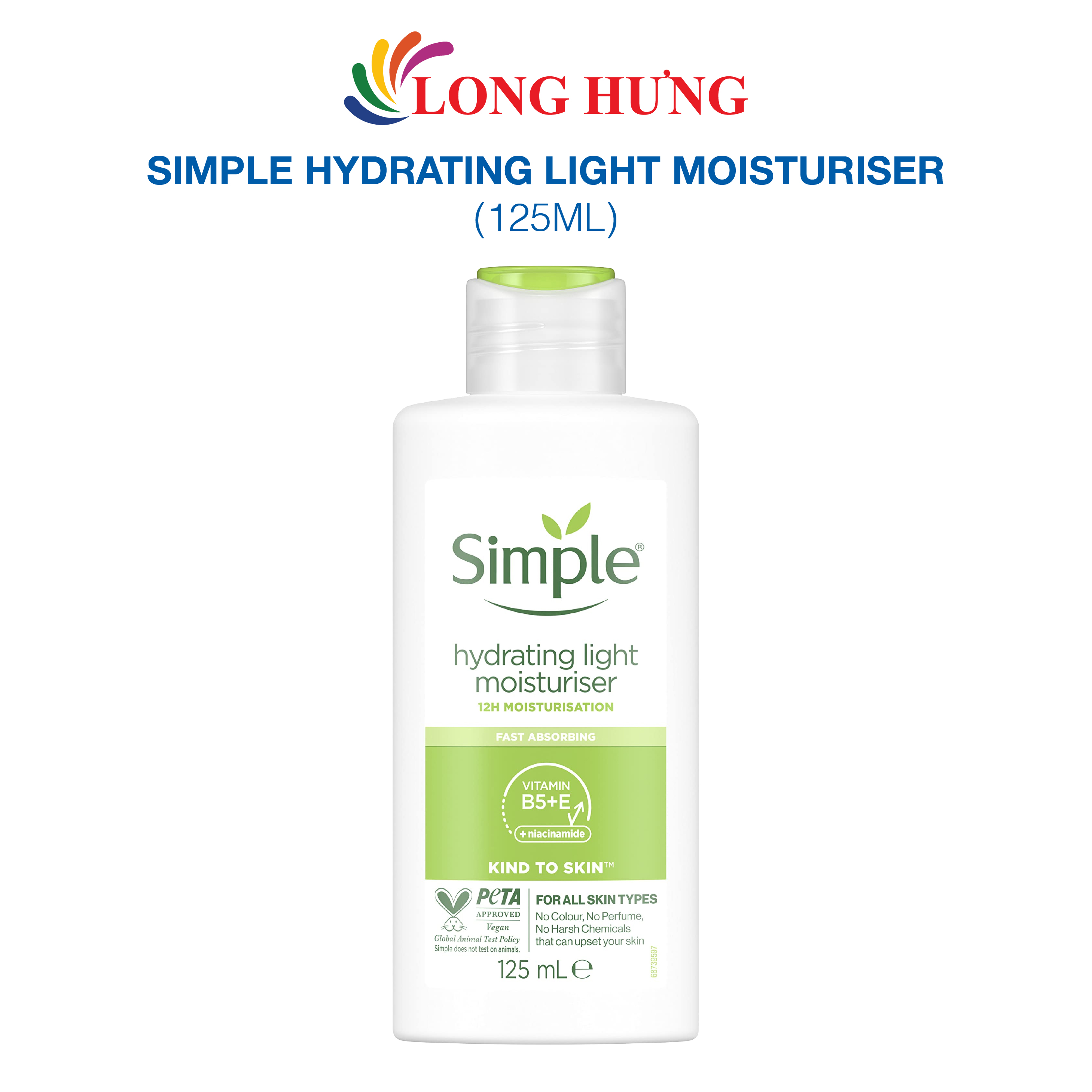 Sữa dưỡng ẩm Simple Hydrating Light Moisturiser giúp cấp ẩm cho da (125ml) - Hàng chính hãng