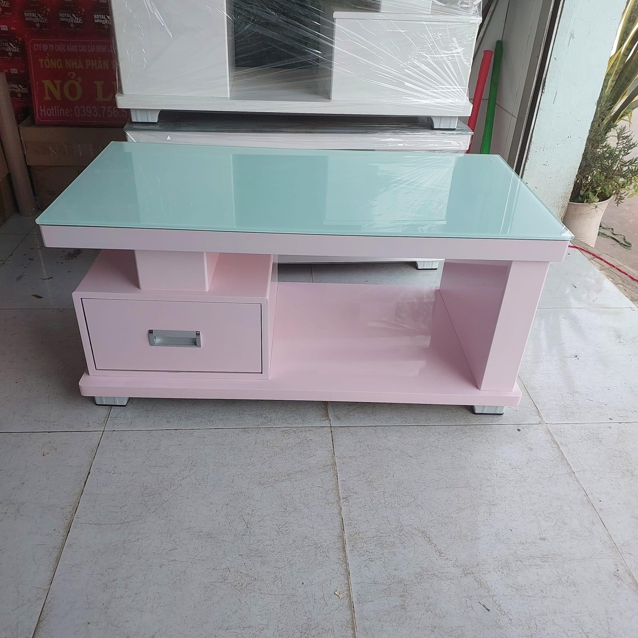 Bàn trà Tundo mặt kính 50 x 100 x 45 cm nhiều mẫu