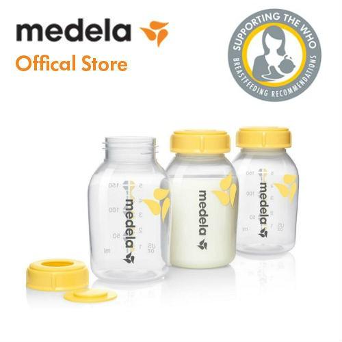 Bình trữ sữa Medela 150ml/250ml - Nắp bình tách rời có thể nắp núm ty vào cho bé bú