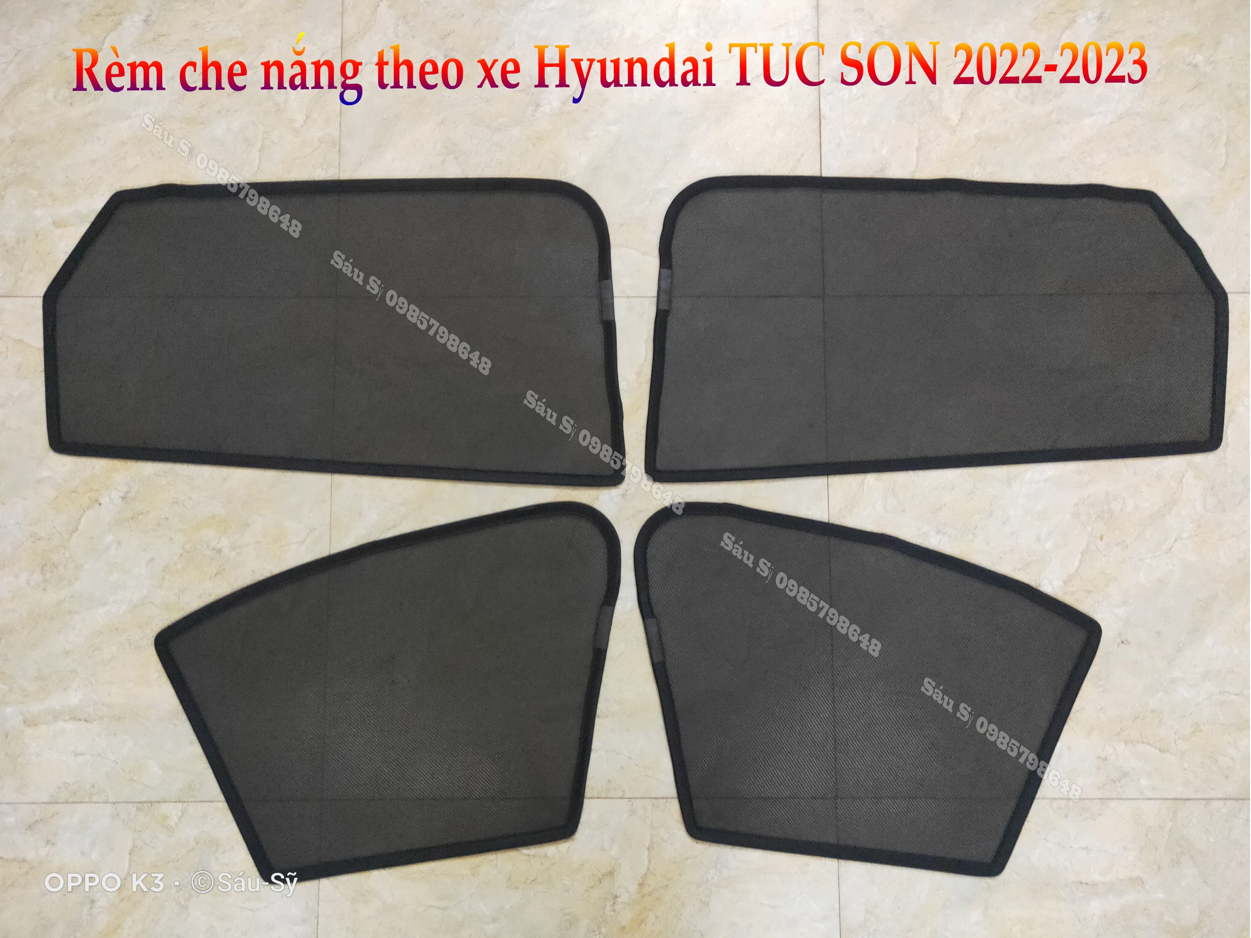 Bộ 4 tấm Rèm che nắng theo xe ô tô Hyundai TUCSON 2022-2023, Tấm che nắng ô tô nam châm tự dính