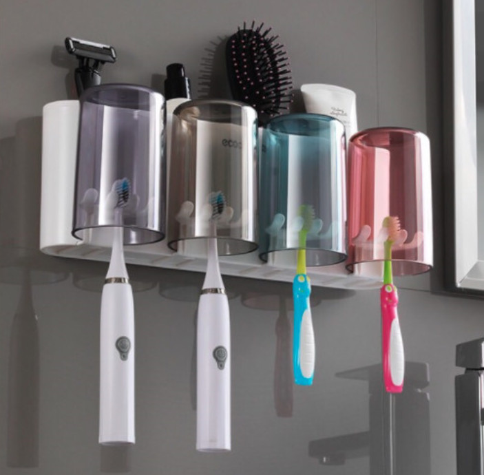 GIÁ ĐỂ BÀN CHẢI KEM ĐÁNH RĂNG CỐC TRONG SUỐT ANVD ECOCO E1615