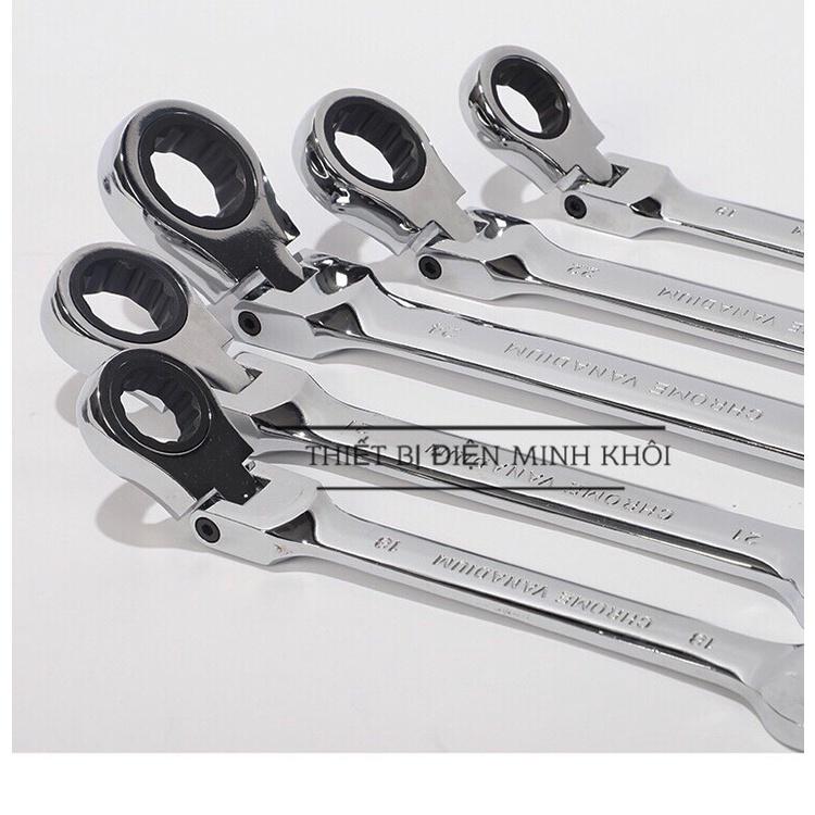 Bộ Cờ Lê Đa Năng Tự Động Gật Gù 7 Chi Tiết Linh Hoạt Hàng Cao Cấp, bộ cà lê vòng miệng tự động, cổ gật gù sua xe
