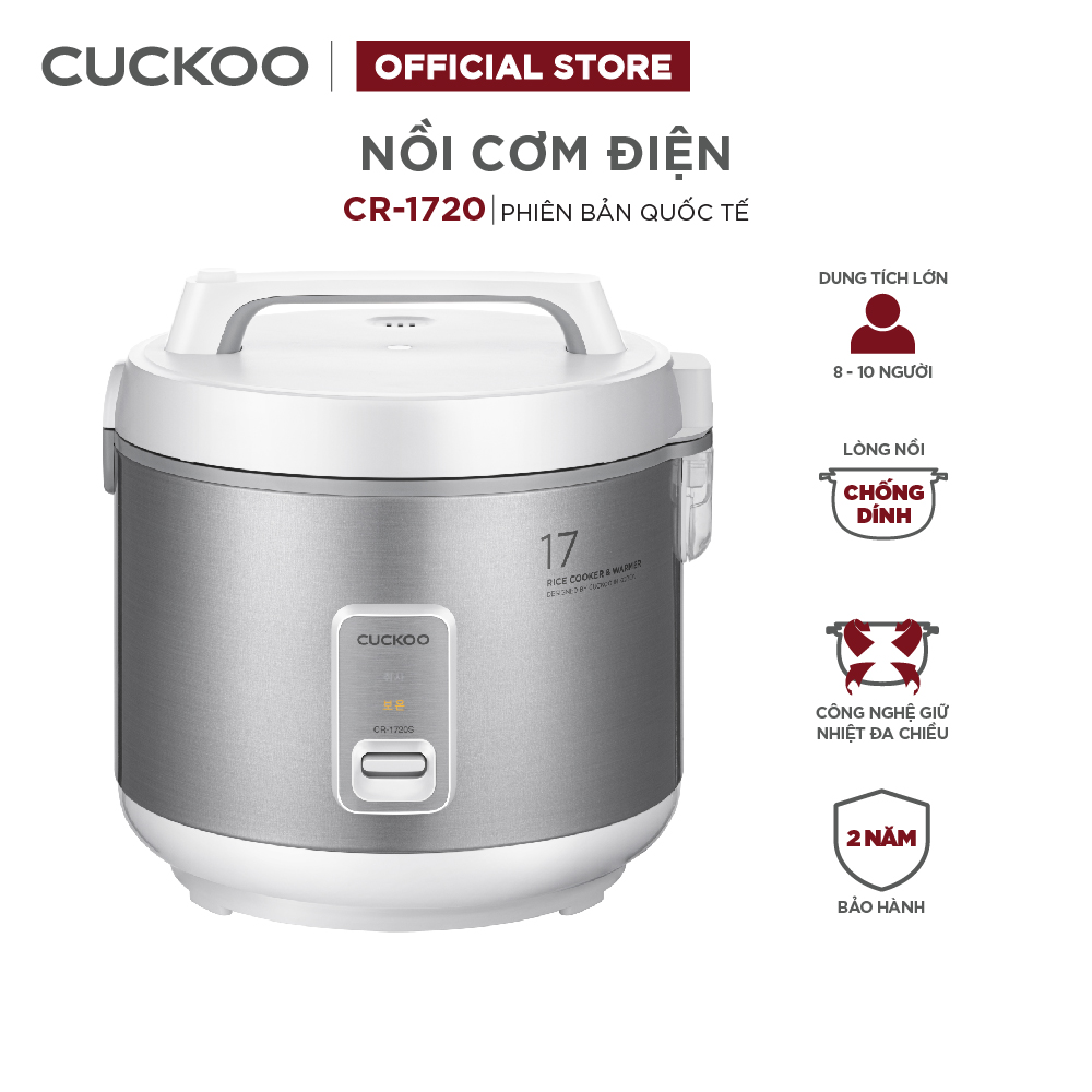 Nồi cơm điện Cuckoo 3 lít CR-1720/SIVNCV màu bạc - Hàng chính hãng