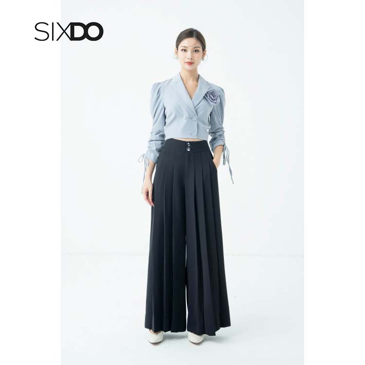 Quần suông woven xếp ly thời trang SIXDO