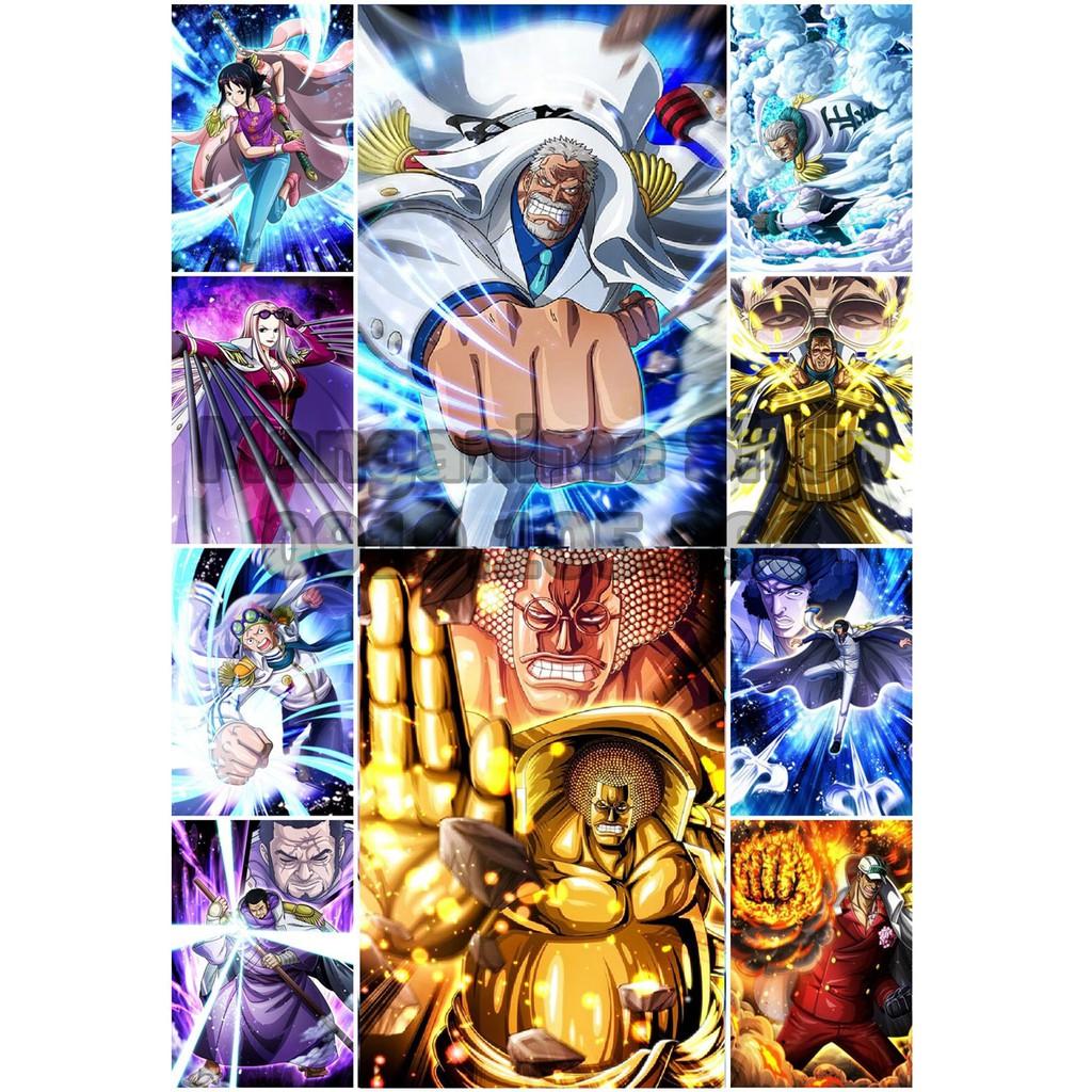 Bộ 10 tấm tranh poster hải quân trong Onepiece loại mỏng - marine poster onepiece