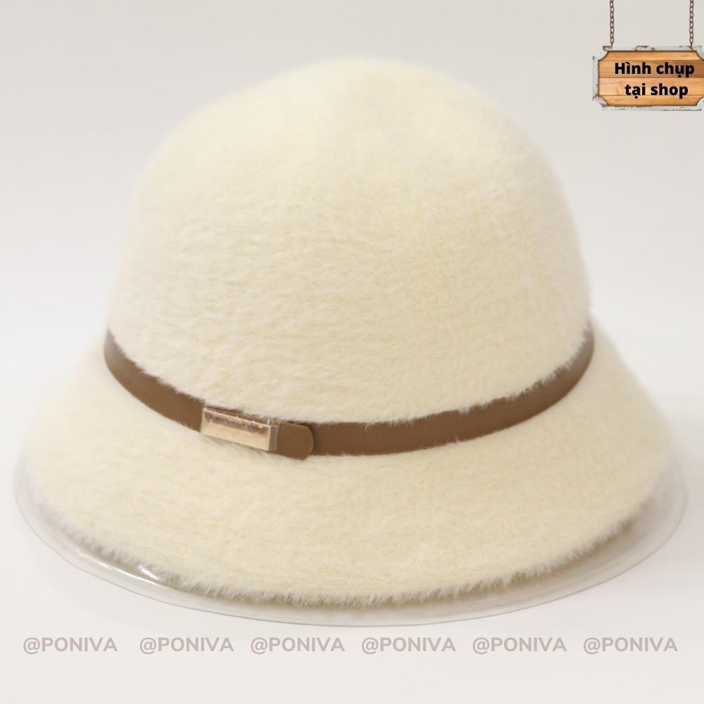 Mũ Bucket Phủ Lông Thỏ Giữ Ấm Thời Trang Mùa Đông Phong Cách Nhật Bản Dành Cho Nữ
