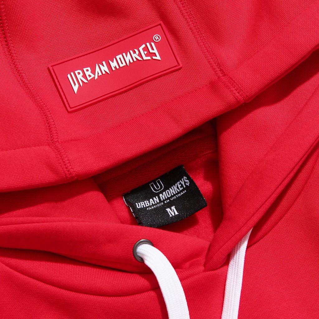 Áo Hoodie URBAN MONKEY ESSENTIAL 2021 2.0 Đỏ Hình In Nổi Bật