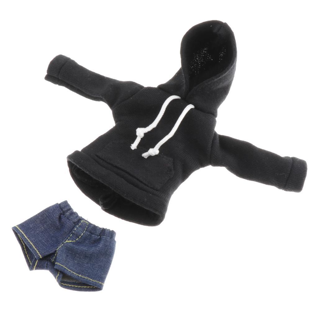 2x Doll Pants And Long Sleeve Sweatshirt Doll Outfits for 1/6 Blythe Dolls