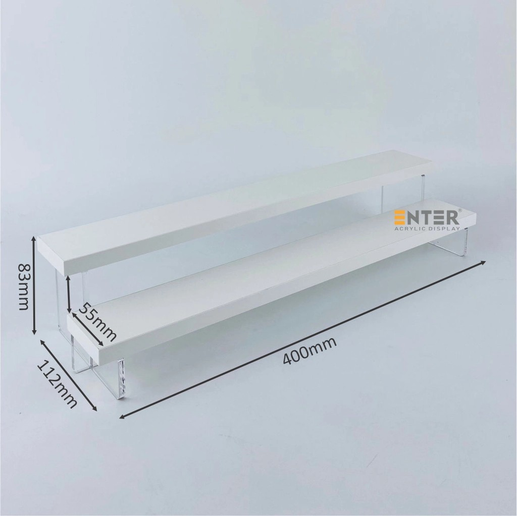 Kệ trưng bày Enter TB214 2 tầng 400x112x83mm, Kệ bậc thang để bàn, Kệ trưng bày nước hoa, mô hình