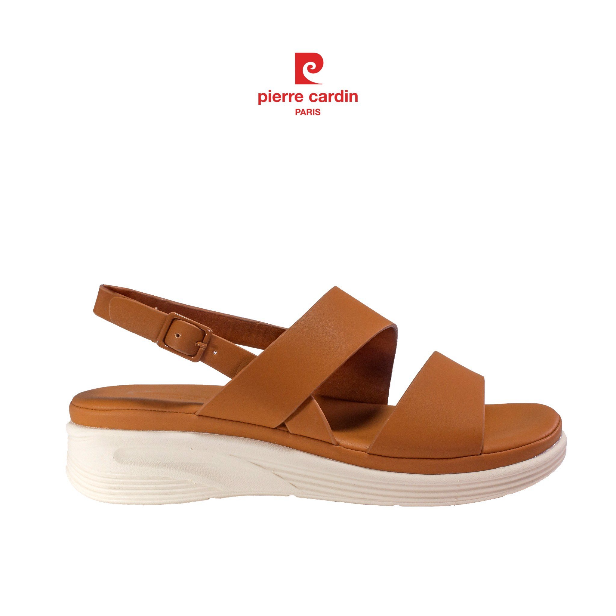 Sandal nữ Pierre Cardin chất liệu da cao cấp, kiểu dáng năng động, thoải mái, quai hậu tăng giảm kích cỡ, đế cao 3cm - PCWFWS 223