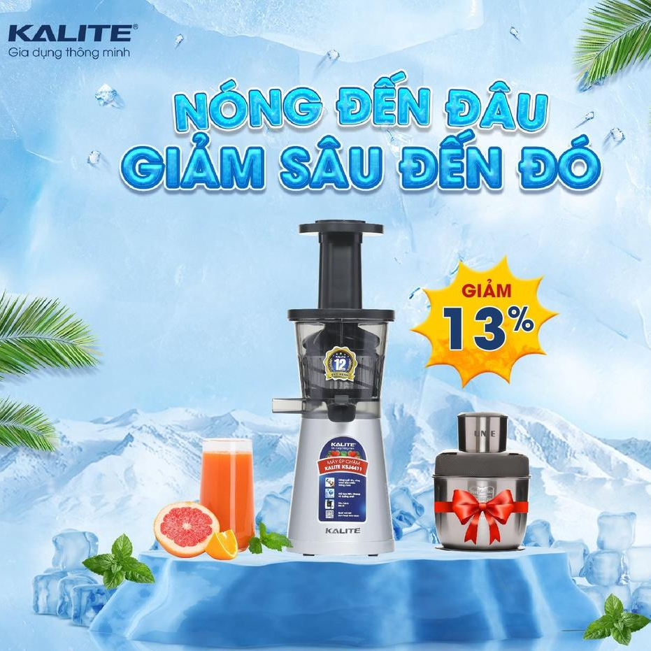 Máy ép chậm mini Kalite KSJ4411 công suất 200W ép trái cây kiệt bã, Hàng chính hãng