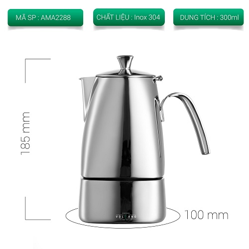 Bình Moka pot Inox 304 Tiamo