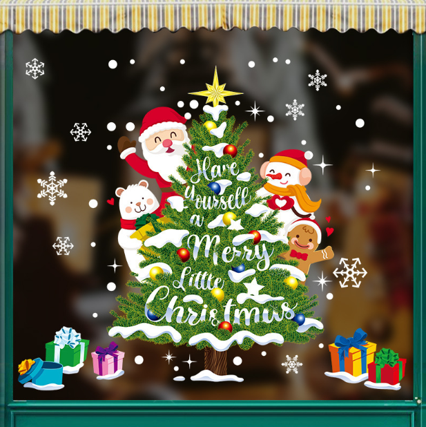 Decal trang trí Noel hít tĩnh điện - Cây thông đặc sắc