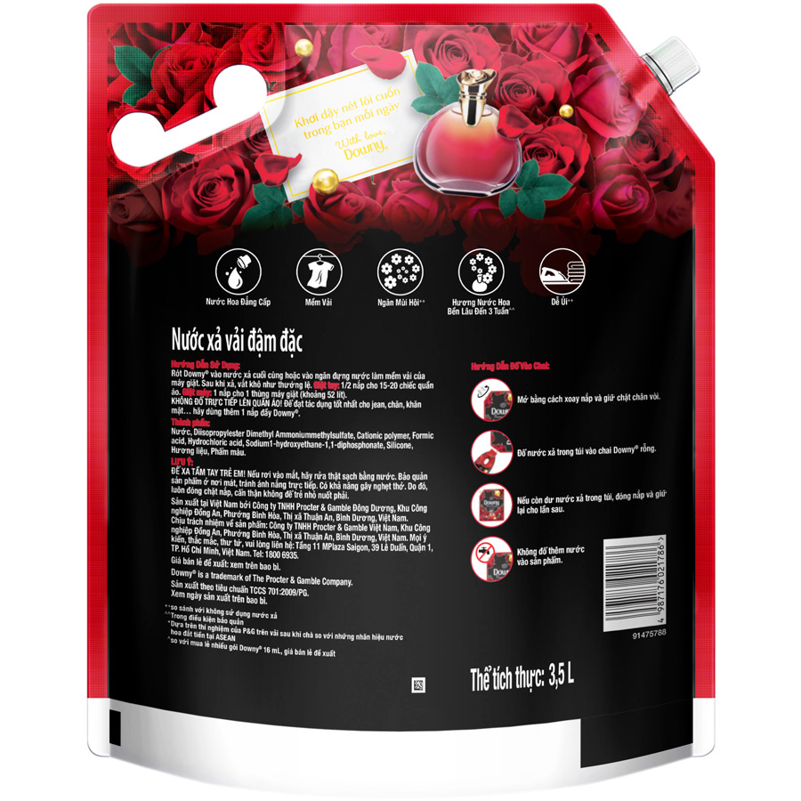 Nước Xả Vải Downy Đam Mê 3.5L