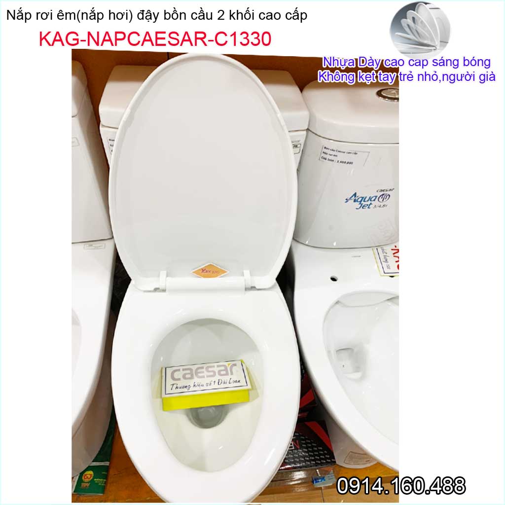 Nắp đậy bồn cầu KAG-C1330 màu trắng, nắp rơi êm bàn cầu 2 khối thân dài C504 C702 giá tốt chất lượng tốt