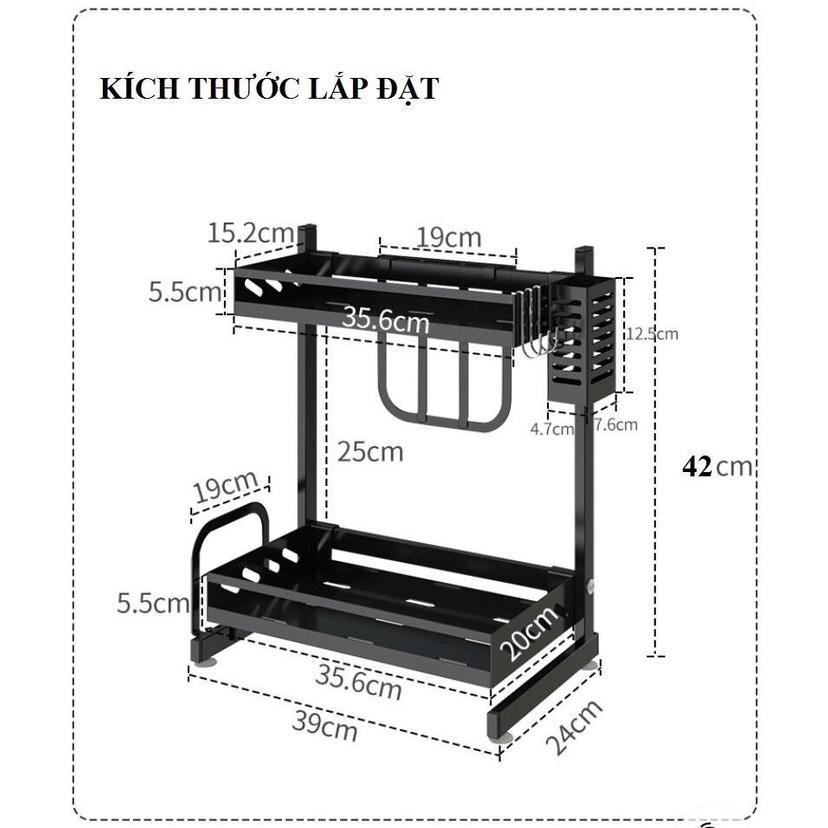Kệ Gia Vị Đa Năng Chữ L 2 Tầng 3 Tầng Amalife - Giá Dựng Gia Vị Đa Năng Có Ống Đũa, Giá Để Dao Thớt Cao Cấp