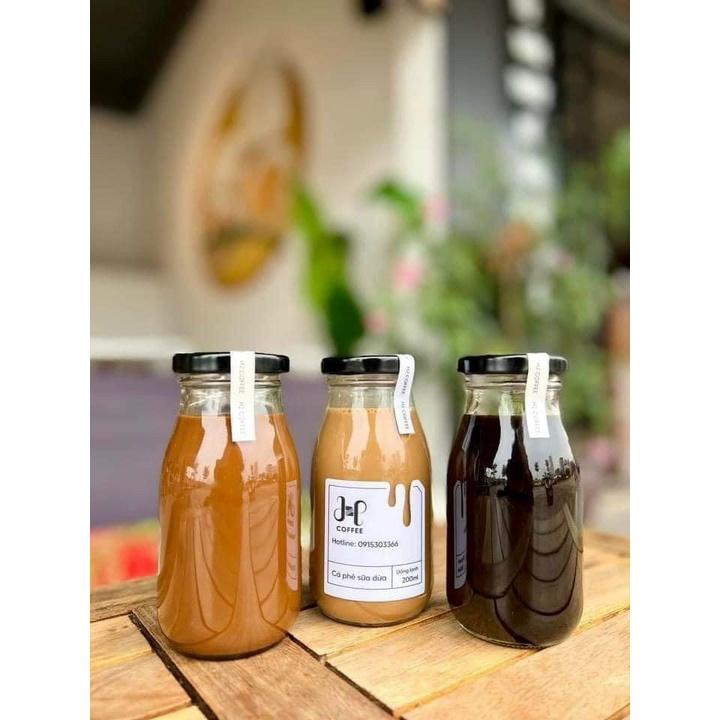 Bộ 10 chai thủy tinh 200ml nắp thiếc, 10 hũ thủy tinh đựng sữa, yến 200ml
