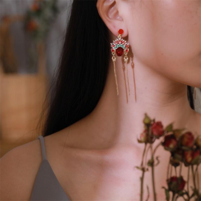 Đôi khuyên tai dáng dài phong cách Trung Hoa cổ điển