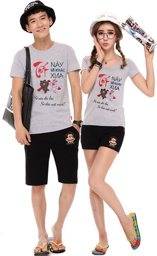 Bộ Áo Thun Đôi Nam Nữ Tết Này Sẽ Khác Tết Xưa Màu Xám - XXL - XXL